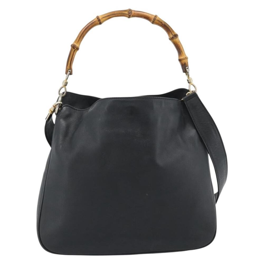 Gucci Bamboo Leather Handbag Black
